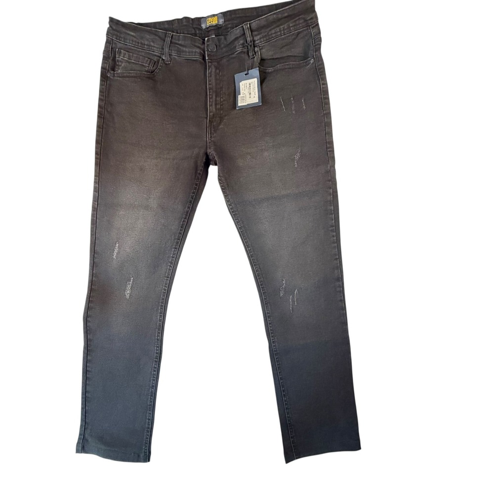 Cavalli Class Jeans Men's 36x30 Grey Distressed Slim Fit Denim New With Tags